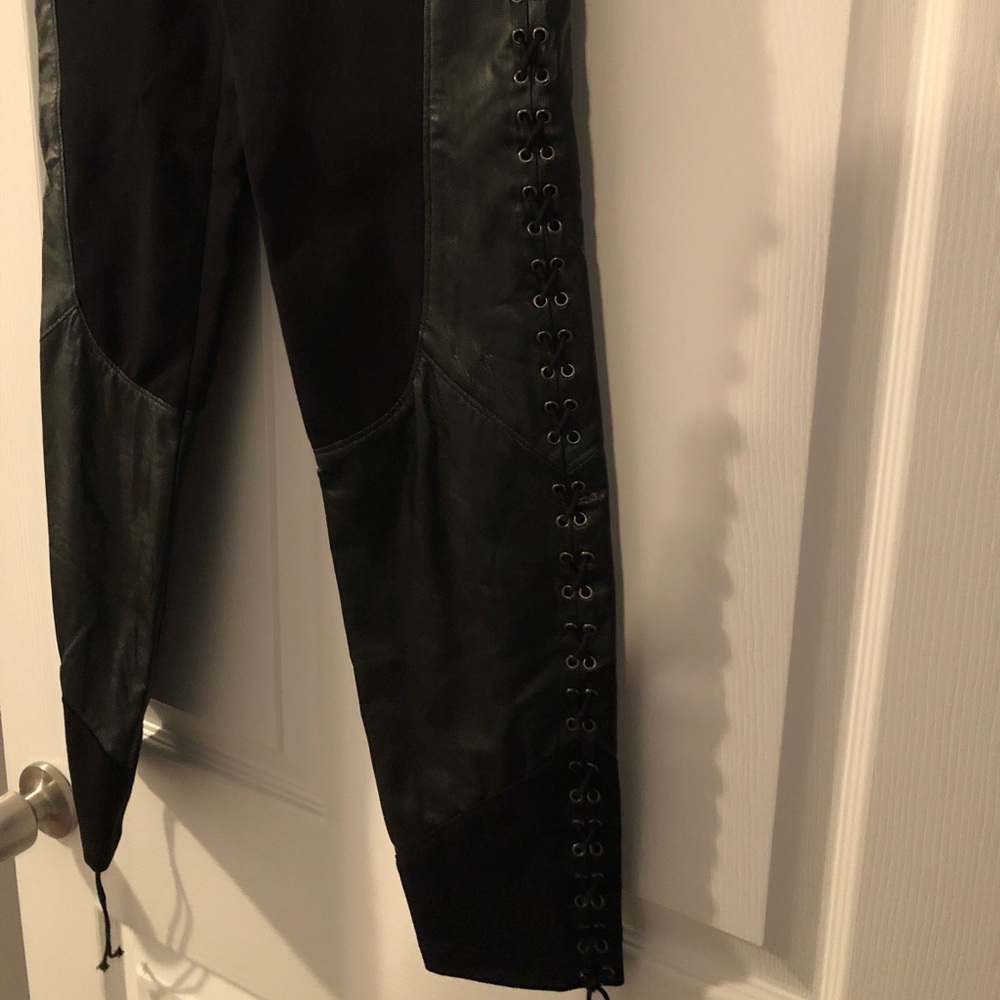 Haute Hippie leather leggings with ties